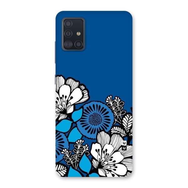 Blue White Flowers Back Case for Galaxy A51