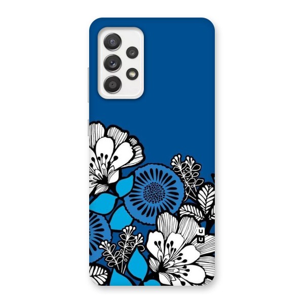 Blue White Flowers Back Case for Galaxy A52