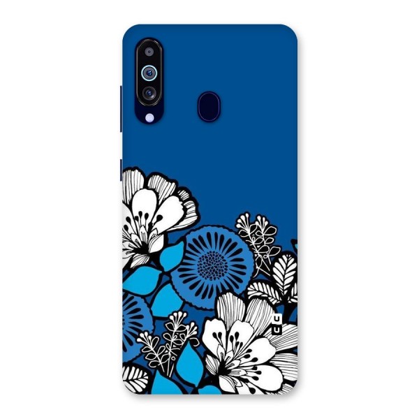 Blue White Flowers Back Case for Galaxy A60