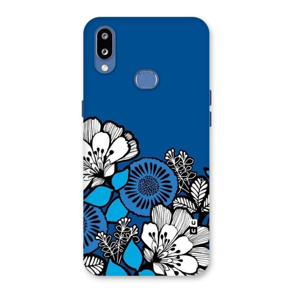 Blue White Flowers Back Case for Galaxy M01s