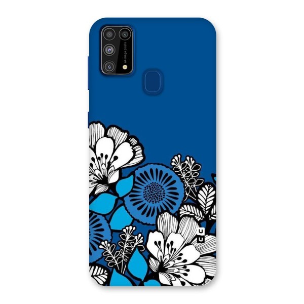 Blue White Flowers Back Case for Galaxy M31