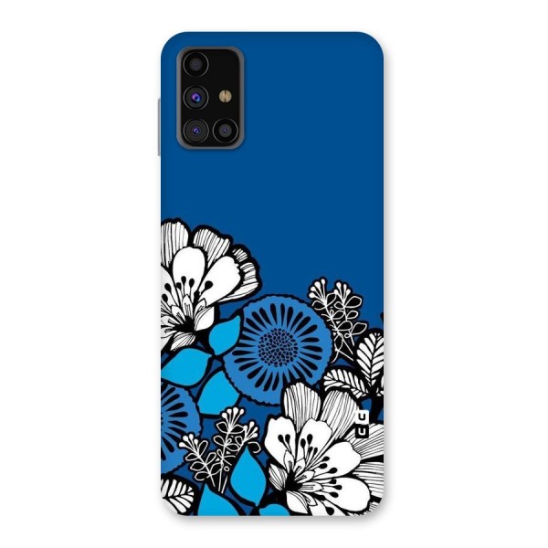 Blue White Flowers Back Case for Galaxy M31s