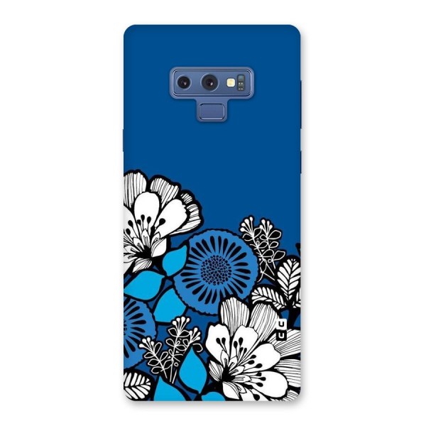 Blue White Flowers Back Case for Galaxy Note 9