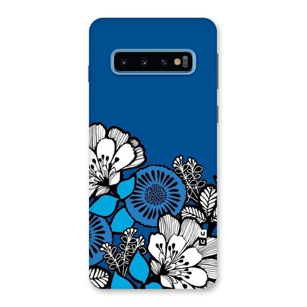 Blue White Flowers Back Case for Galaxy S10