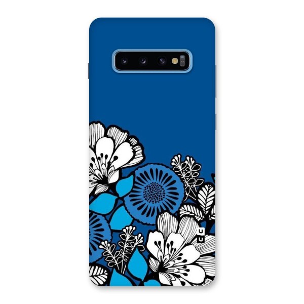 Blue White Flowers Back Case for Galaxy S10 Plus