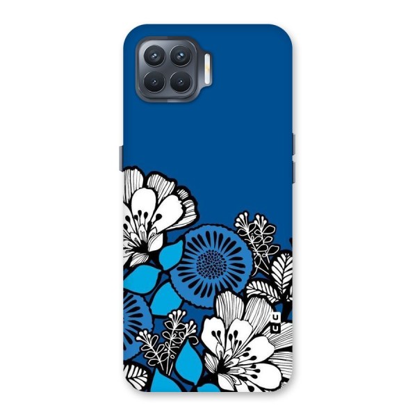 Blue White Flowers Back Case for Oppo F17 Pro