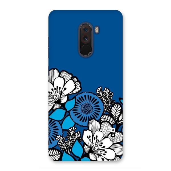 Blue White Flowers Back Case for Poco F1