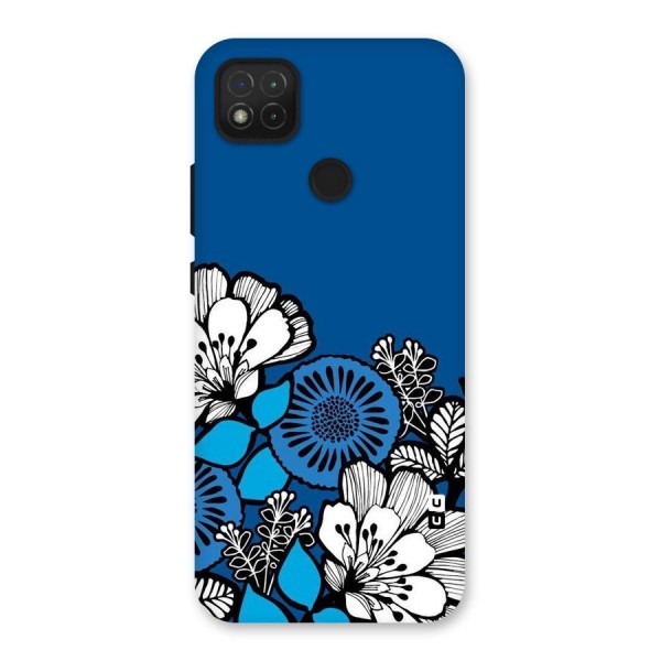 Blue White Flowers Back Case for Redmi 9C