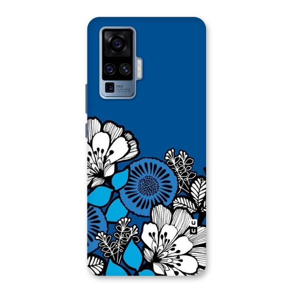 Blue White Flowers Back Case for Vivo X50 Pro