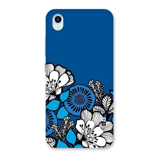 Blue White Flowers Back Case for Vivo Y1s