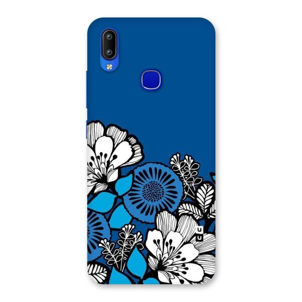 Blue White Flowers Back Case for Vivo Y91