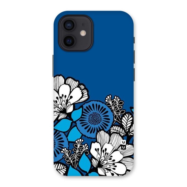 Blue White Flowers Back Case for iPhone 12