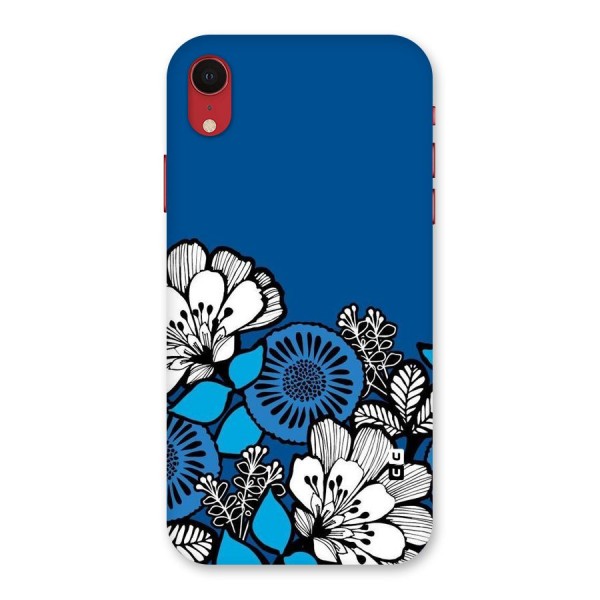 Blue White Flowers Back Case for iPhone XR