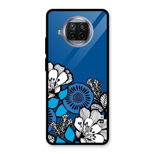 Blue White Flowers Glass Back Case for Mi 10i