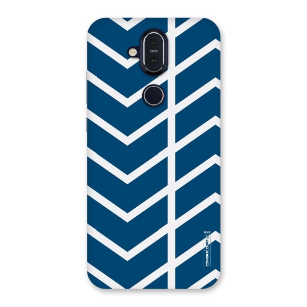 Blue White Pattern Back Case for Nokia 8.1