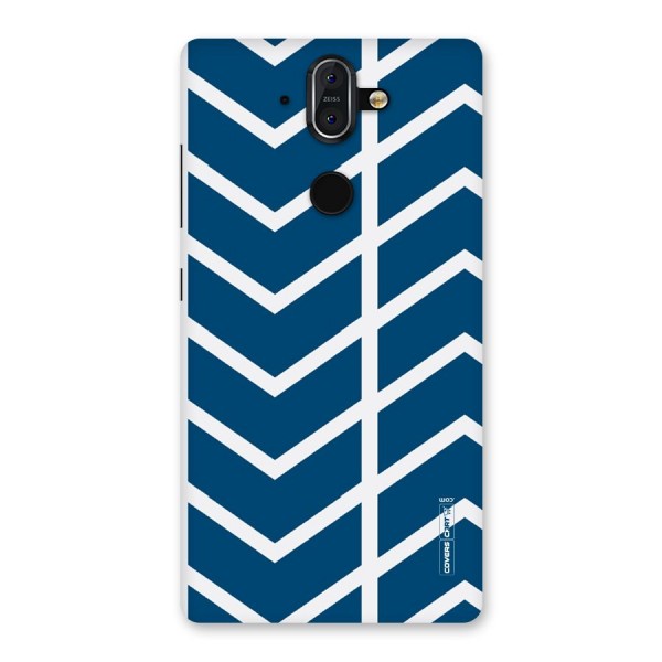 Blue White Pattern Back Case for Nokia 8 Sirocco