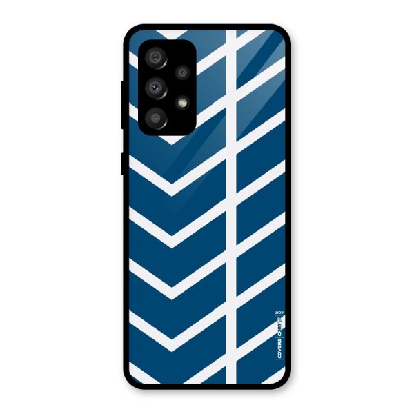 Blue White Pattern Glass Back Case for Galaxy A32