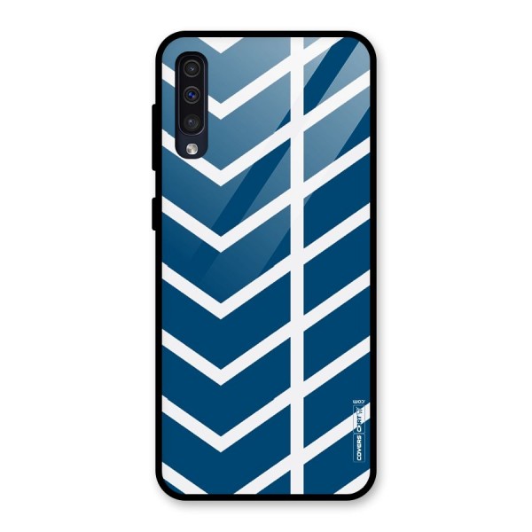 Blue White Pattern Glass Back Case for Galaxy A50s