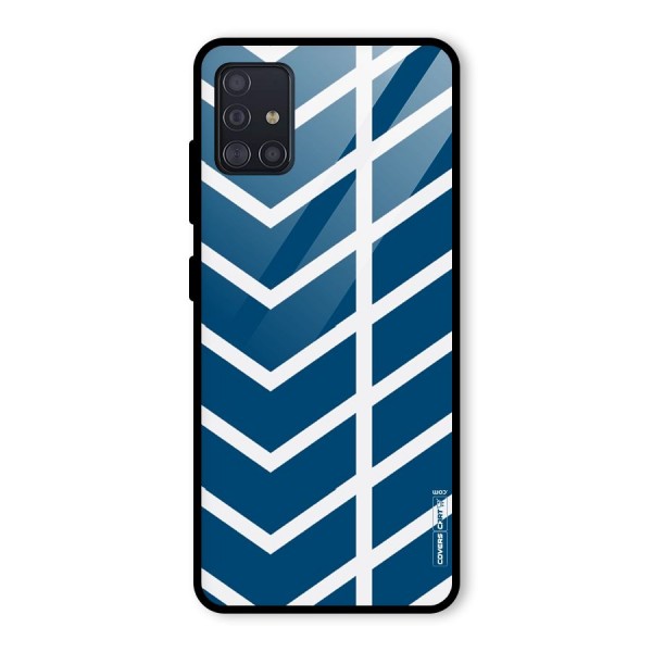 Blue White Pattern Glass Back Case for Galaxy A51