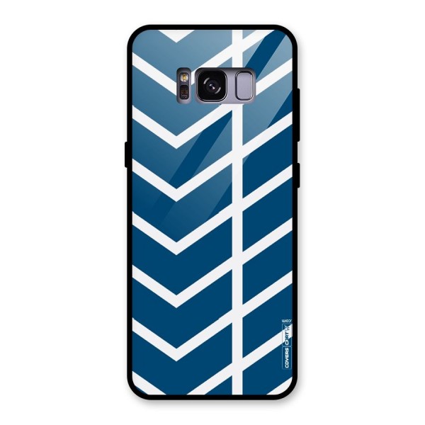 Blue White Pattern Glass Back Case for Galaxy S8