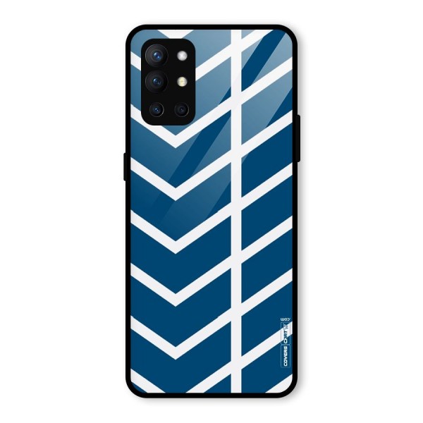 Blue White Pattern Glass Back Case for OnePlus 9R