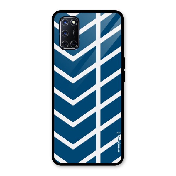 Blue White Pattern Glass Back Case for Oppo A52