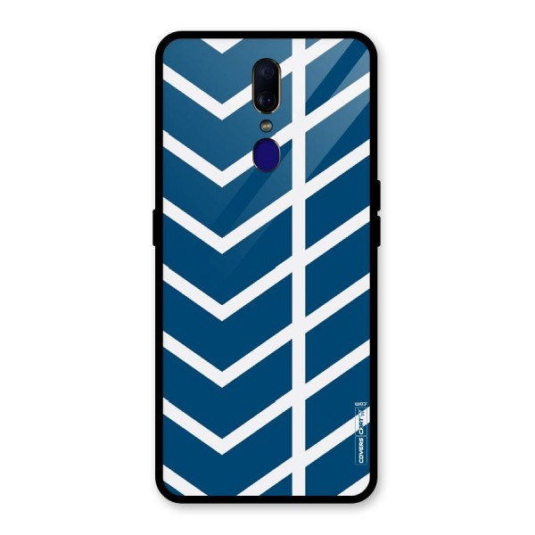 Blue White Pattern Glass Back Case for Oppo F11