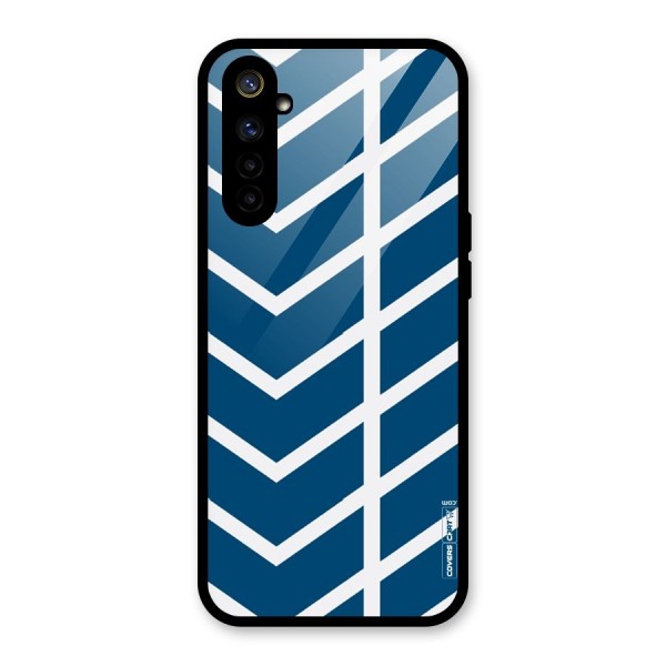 Blue White Pattern Glass Back Case for Realme 6