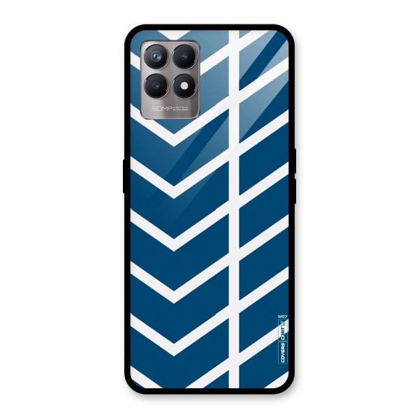 Blue White Pattern Glass Back Case for Realme 8i