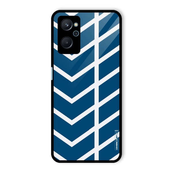 Blue White Pattern Glass Back Case for Realme 9i