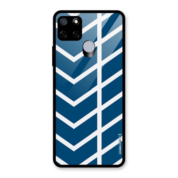 Blue White Pattern Glass Back Case for Realme C15