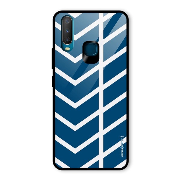 Blue White Pattern Glass Back Case for Vivo Y12