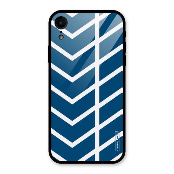 Blue White Pattern Glass Back Case for XR