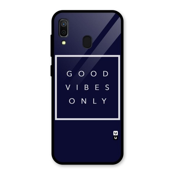 Blue White Vibes Glass Back Case for Galaxy A30