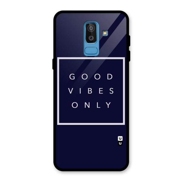 Blue White Vibes Glass Back Case for Galaxy J8