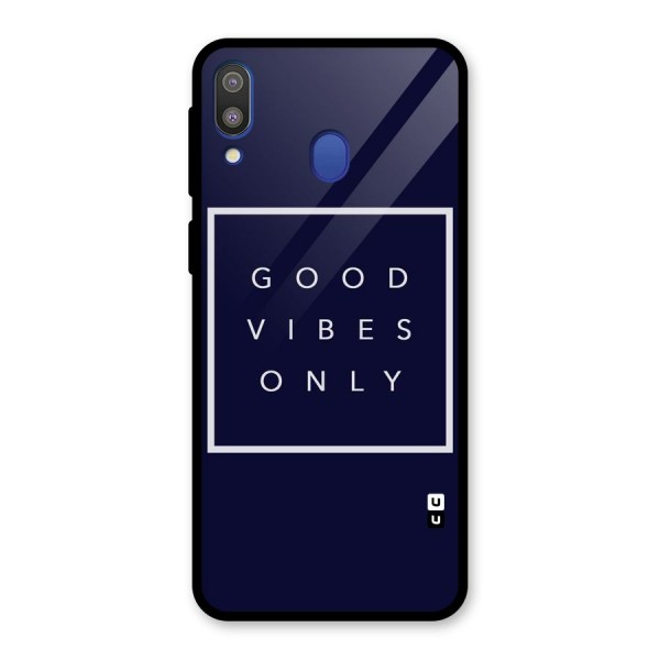 Blue White Vibes Glass Back Case for Galaxy M20