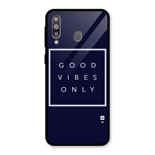 Blue White Vibes Glass Back Case for Galaxy M30
