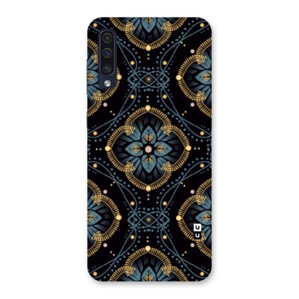 Blue With Black Flower Back Case for Galaxy A50