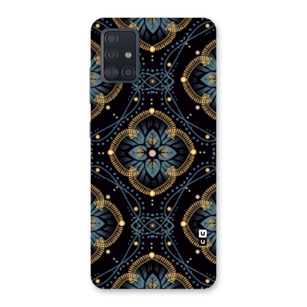 Blue With Black Flower Back Case for Galaxy A51