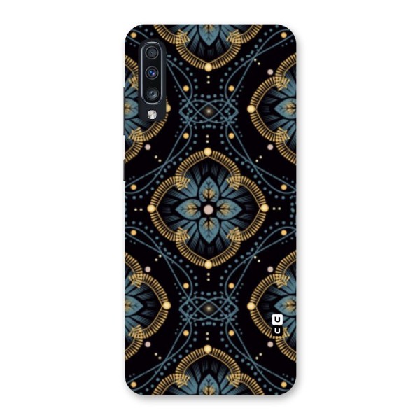 Blue With Black Flower Back Case for Galaxy A70s