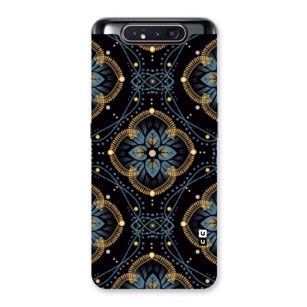 Blue With Black Flower Back Case for Galaxy A80