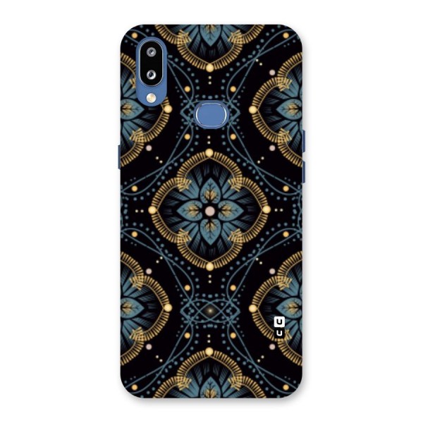 Blue With Black Flower Back Case for Galaxy M01s