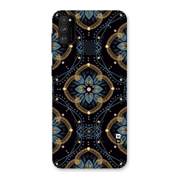 Blue With Black Flower Back Case for Galaxy M21