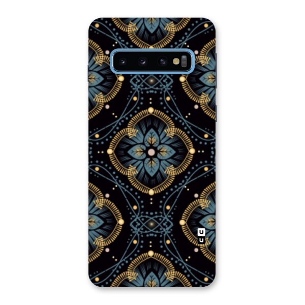 Blue With Black Flower Back Case for Galaxy S10