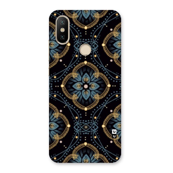 Blue With Black Flower Back Case for Mi A2