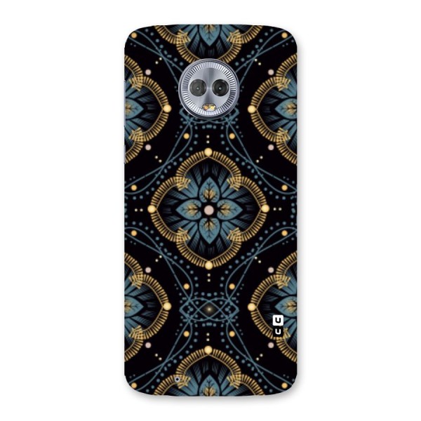 Blue With Black Flower Back Case for Moto G6