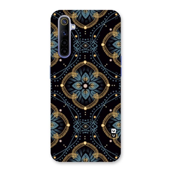 Blue With Black Flower Back Case for Realme 6