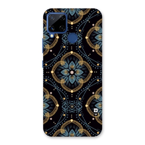 Blue With Black Flower Back Case for Realme C12