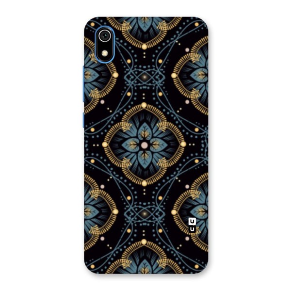 Blue With Black Flower Back Case for Redmi 7A