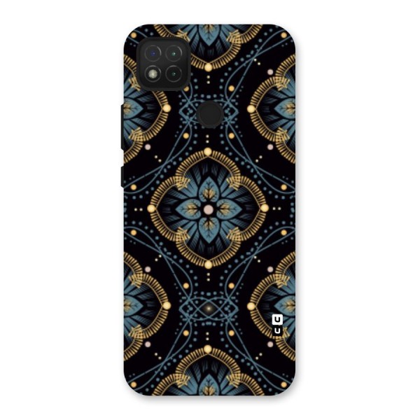 Blue With Black Flower Back Case for Redmi 9C